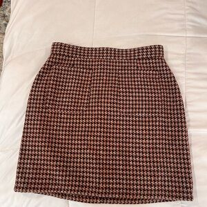 Modcloth Elegant Houndstooth Pencil Skirt - Black and Brown